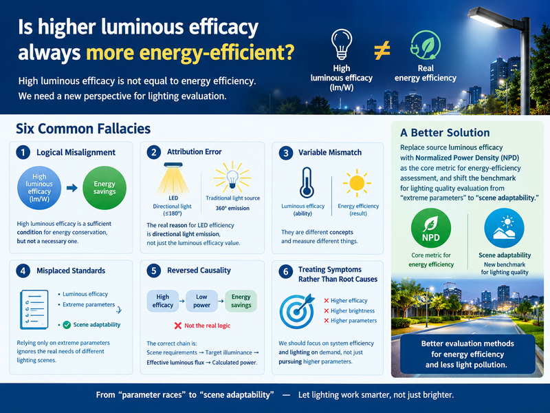 Una maggiore efficienza luminosa è sempre più efficiente dal punto di vista energetico?