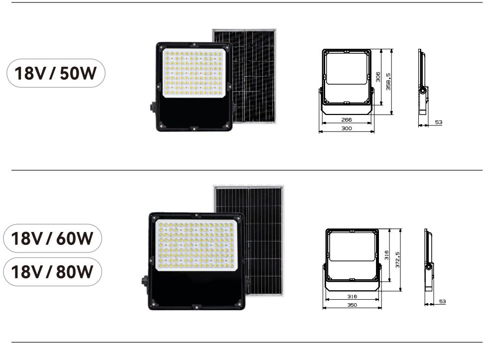 30w solar flood light