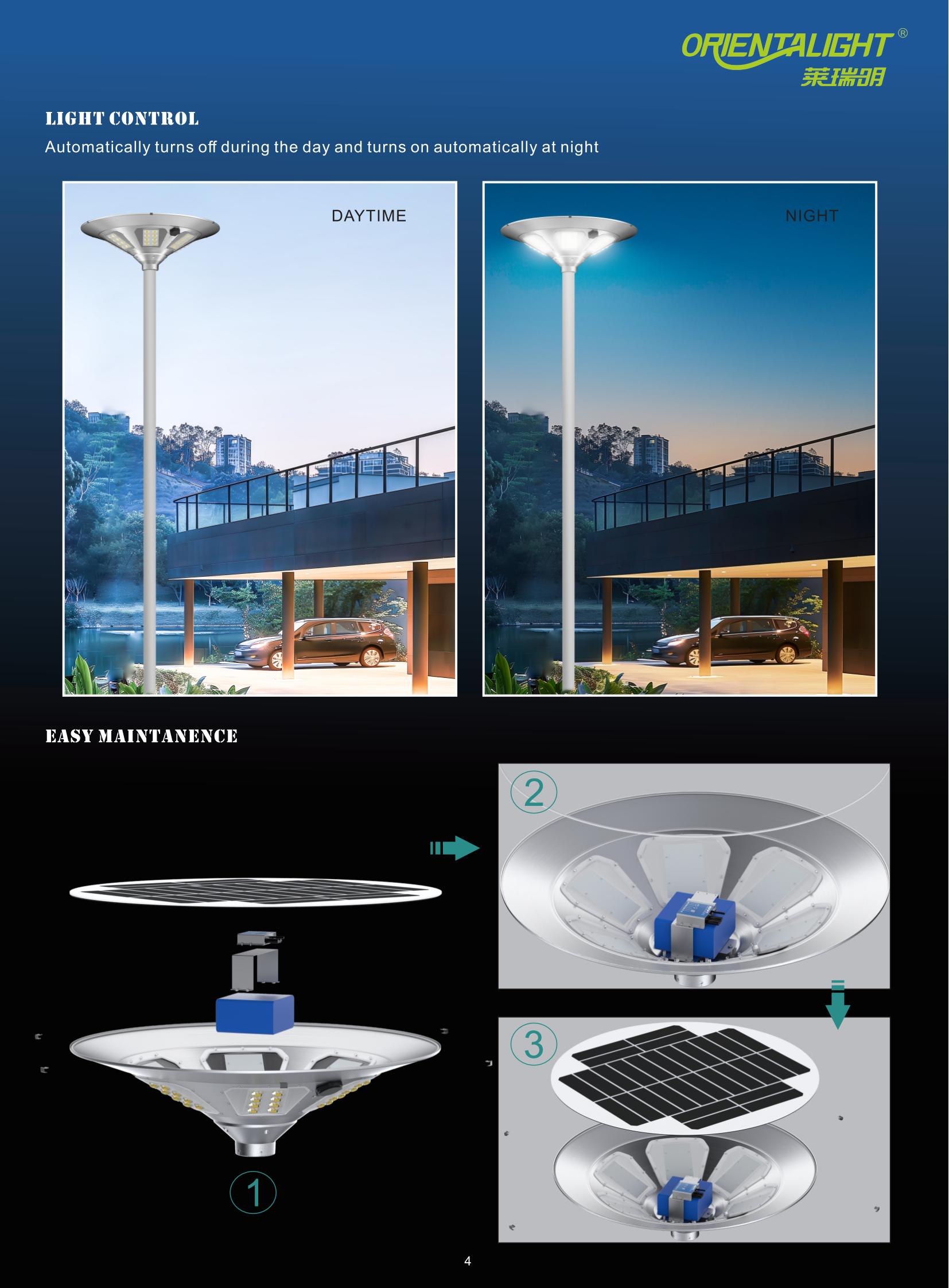 60w post top solar garden light
